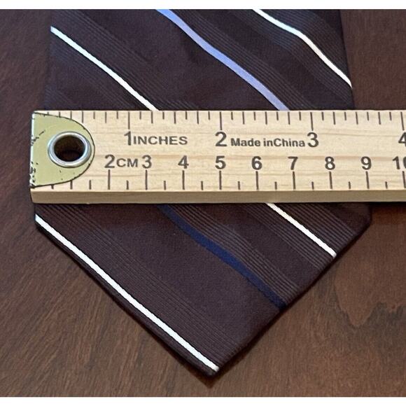 Michael Michael Kors Brown Blue 100% Silk Men’s Neck Tie Made In China - Picture 4 of 9